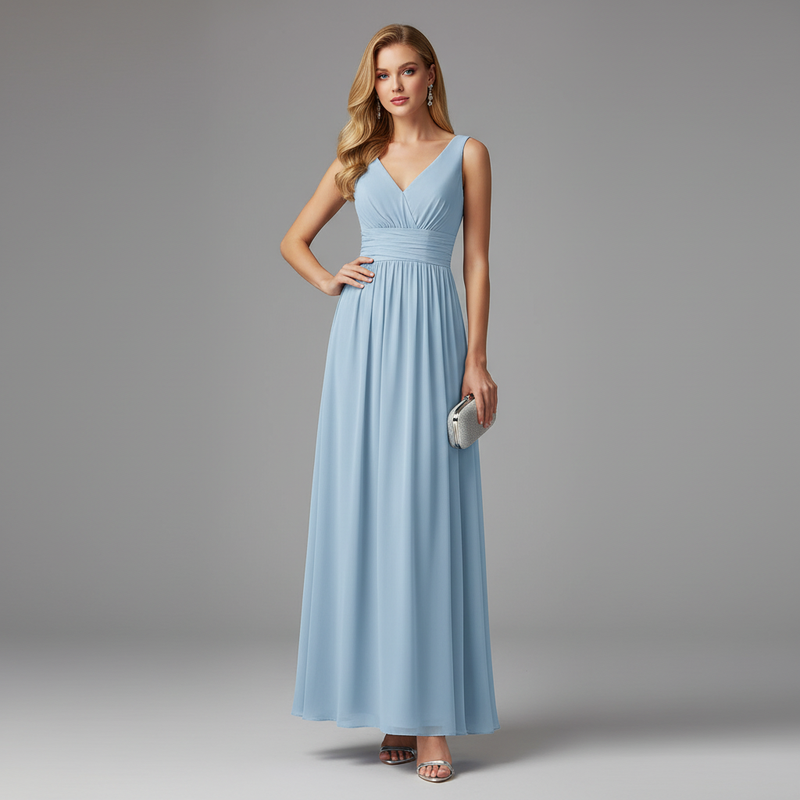 Elegant Maxi Dress | Women's Sleeveless V-Neck Summer Dress