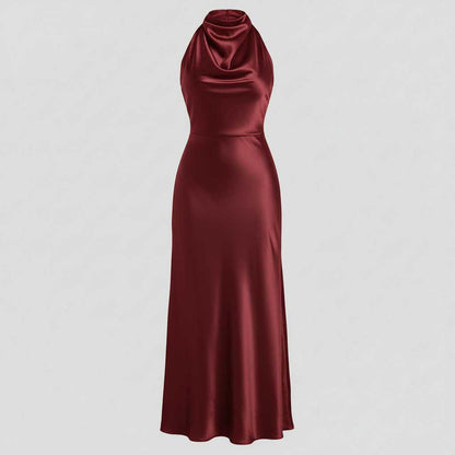 Halter Evening Dress | Midi Formal Gown for Women