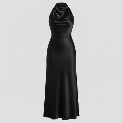 Halter Evening Dress | Midi Formal Gown for Women