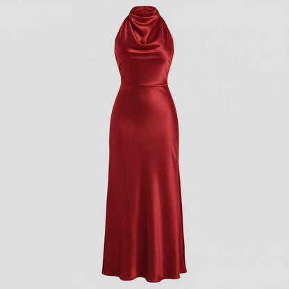 Halter Evening Dress | Midi Formal Gown for Women
