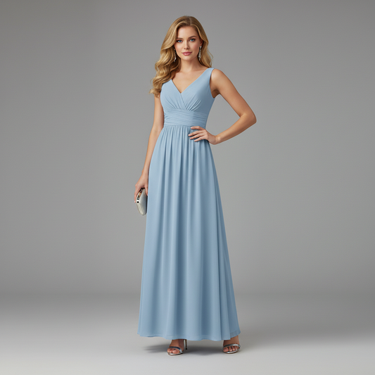 Elegant Maxi Dress | Women's Sleeveless V-Neck Summer Dress