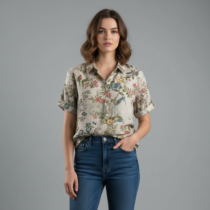 Vintage Floral Blouse | Women's Blouse Casual Top