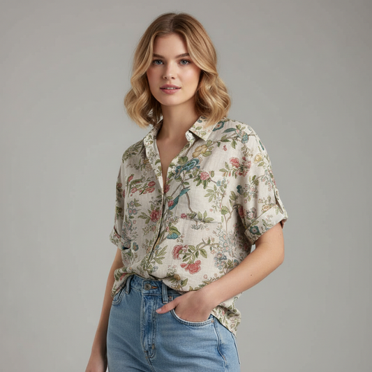 Vintage Floral Blouse | Women's Blouse Casual Top