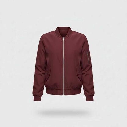 Women's Short Bomber Jacket | Casual Zipper Design