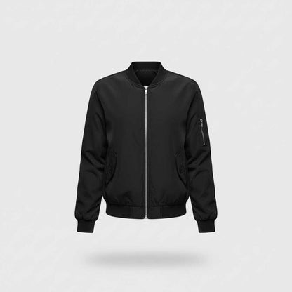 Women's Short Bomber Jacket | Casual Zipper Design