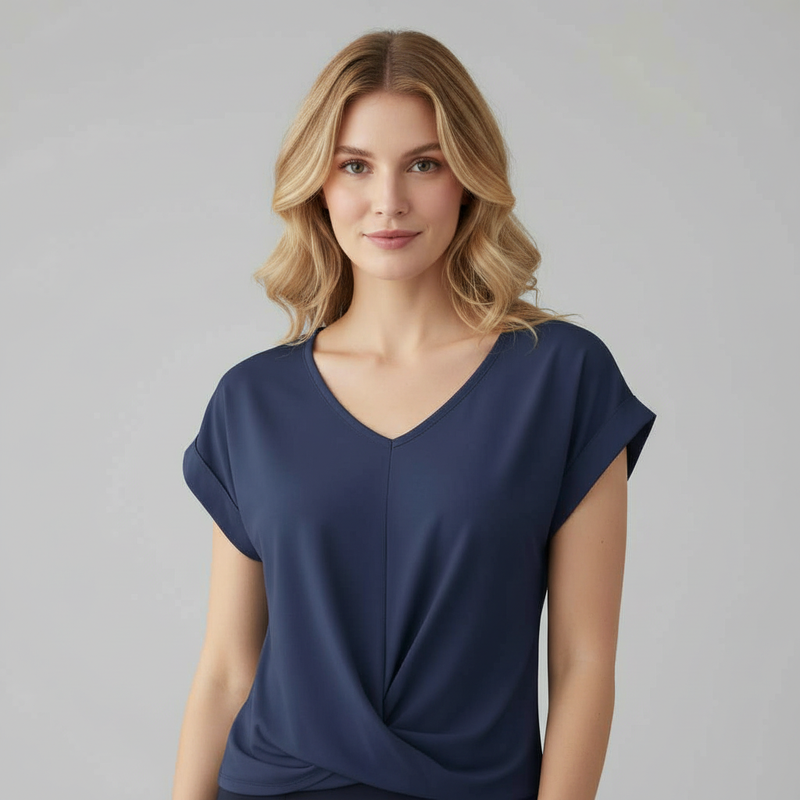 Women's V-Neck Twist Top | Casual Going Out Blouse