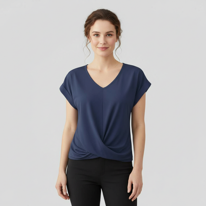 Women's V-Neck Twist Top | Casual Going Out Blouse