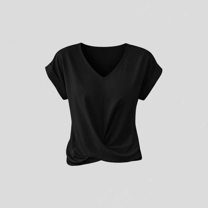 Women's V-Neck Twist Top | Casual Going Out Blouse