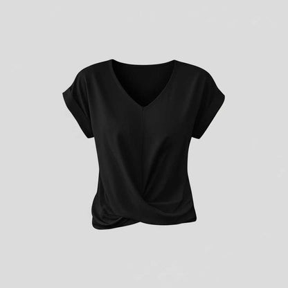 Women's V-Neck Twist Top | Casual Going Out Blouse