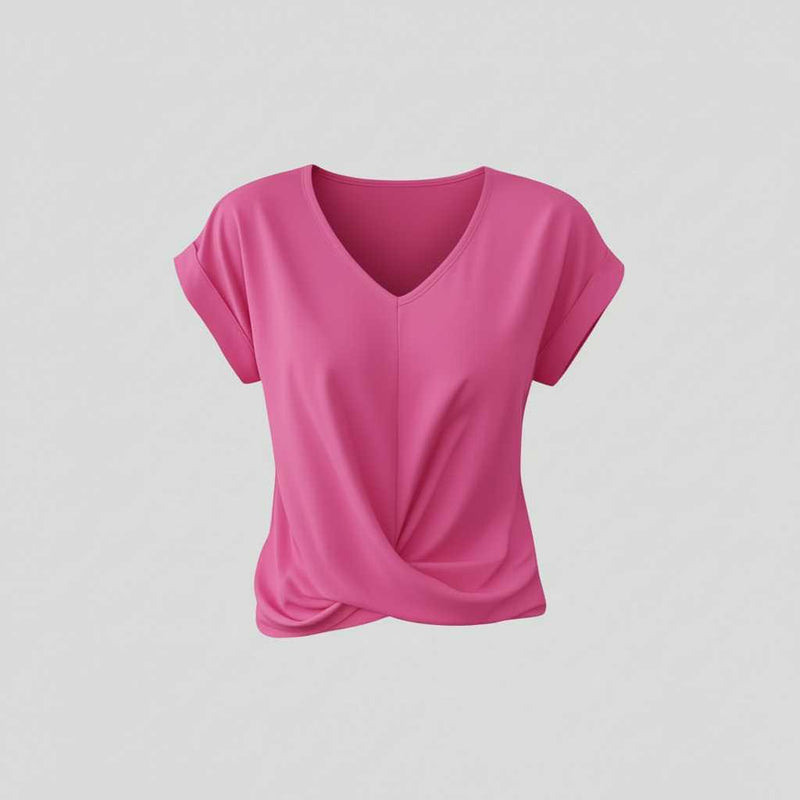 Women's V-Neck Twist Top | Casual Going Out Blouse