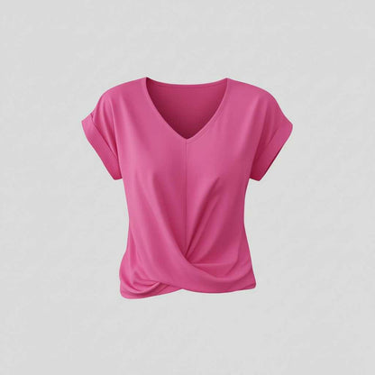Women's V-Neck Twist Top | Casual Going Out Blouse