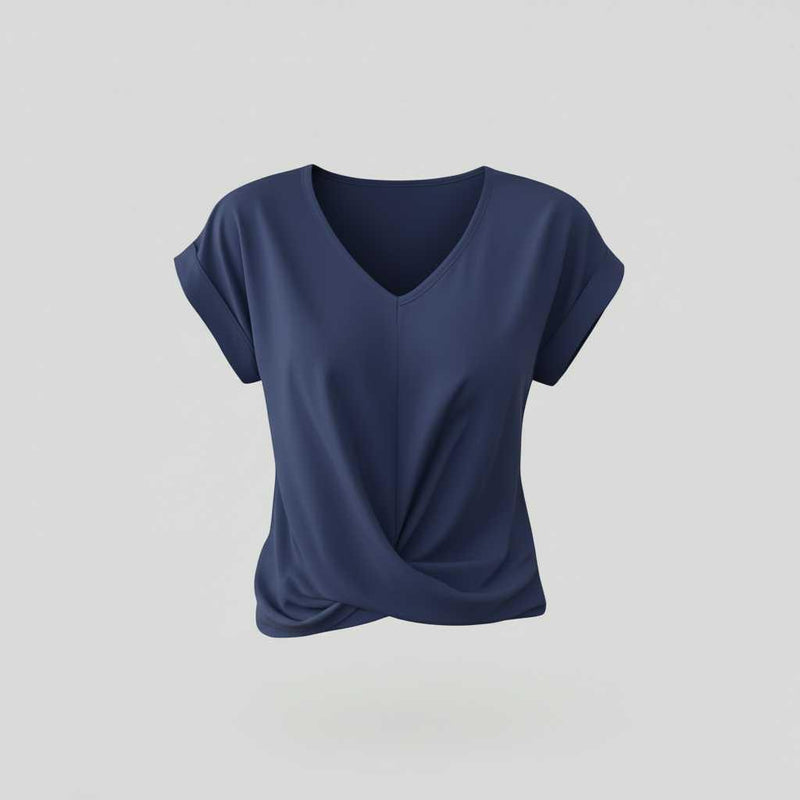 Women's V-Neck Twist Top | Casual Going Out Blouse