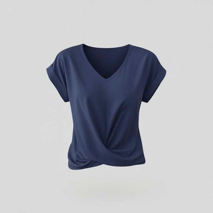 Women's V-Neck Twist Top | Casual Going Out Blouse