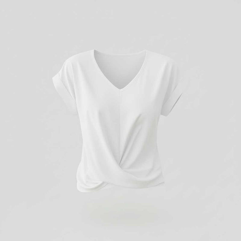 Women's V-Neck Twist Top | Casual Going Out Blouse