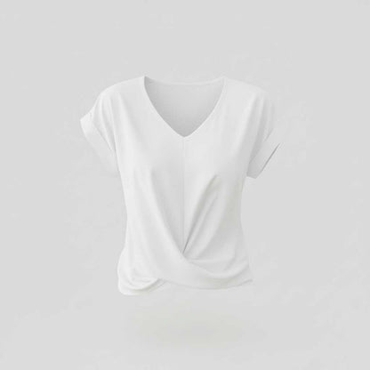 Women's V-Neck Twist Top | Casual Going Out Blouse