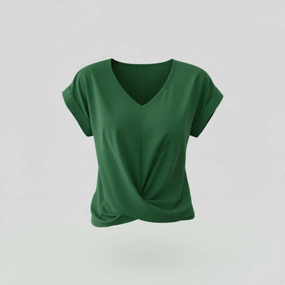 Women's V-Neck Twist Top | Casual Going Out Blouse